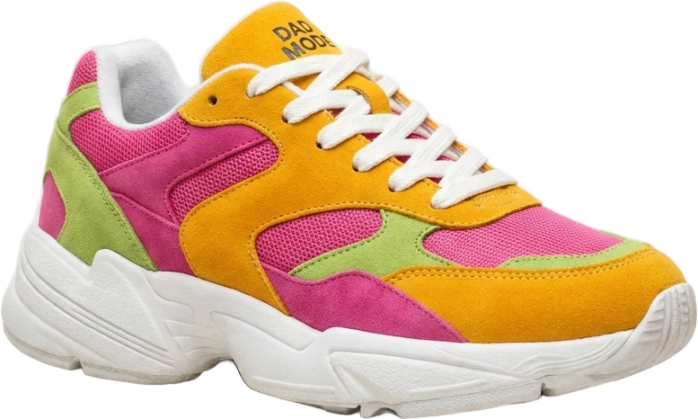Sneaker chunky BULLA, colorway mango, rosa y lima